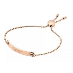 NWT Michael Kors Women's Rose Gold-Tone Slider Bracelet.